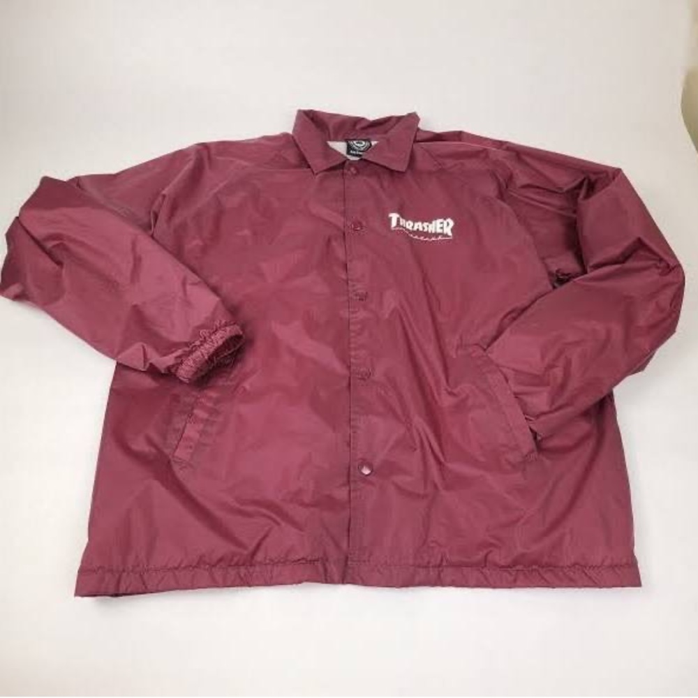 Thrasher windbreaker burgundy. Size medium. Condition like new!